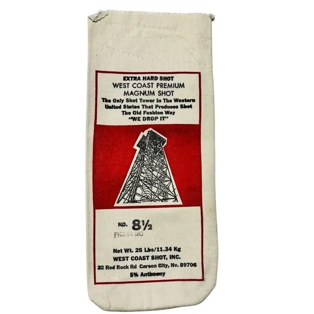 WEST COAST PREMIUM MAGNUM SHOT #8 1/2 Vintage Canvas Ammo Bag Advertisement